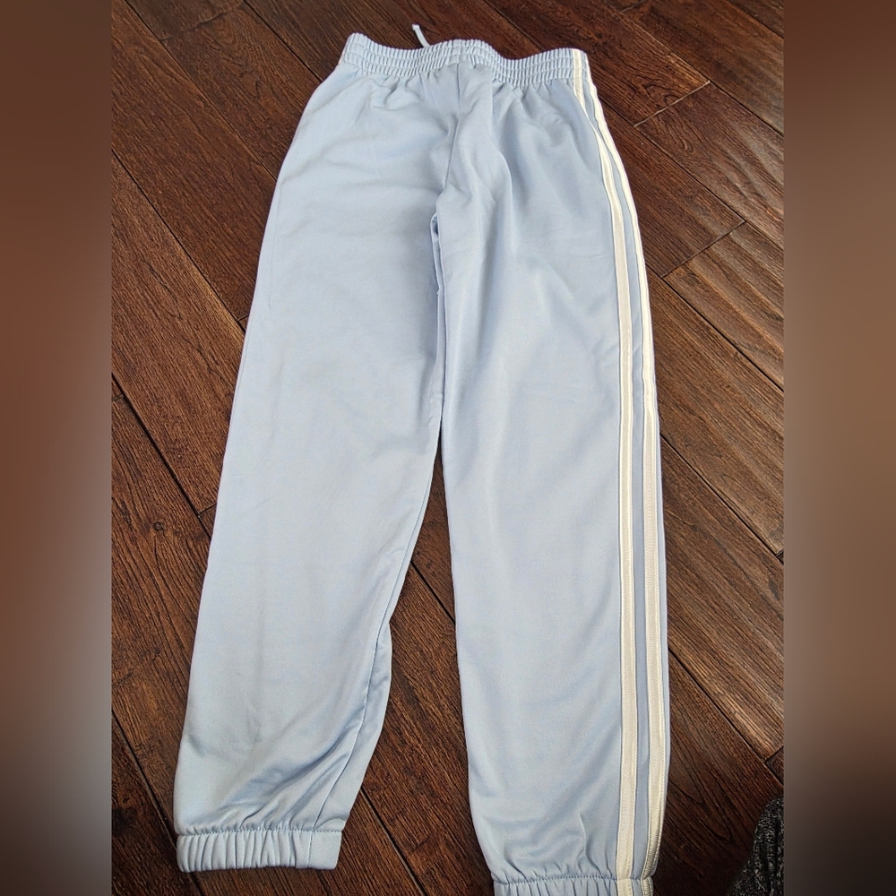 Adidas Kids Light Blue Joggers Superstar with White Stripes Small (7/8) NWOT - Picture 3 of 3